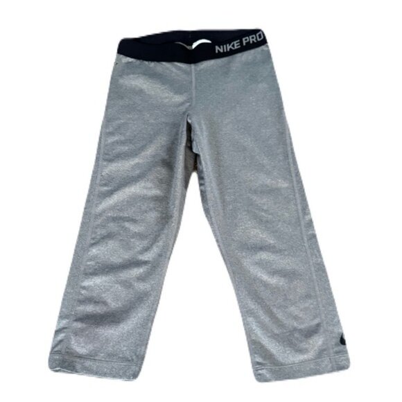 Nike Pro Small Gray Cropped Workout Pants - Picture 1 of 7